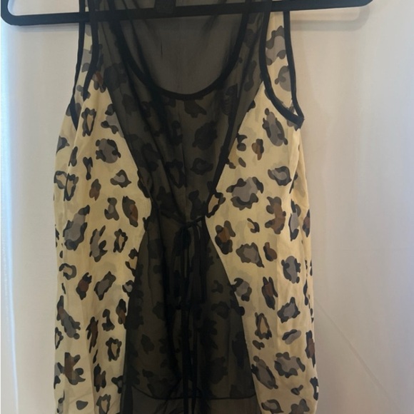 Leopard Print Womens Sheer Tank Top - Picture 4 of 8